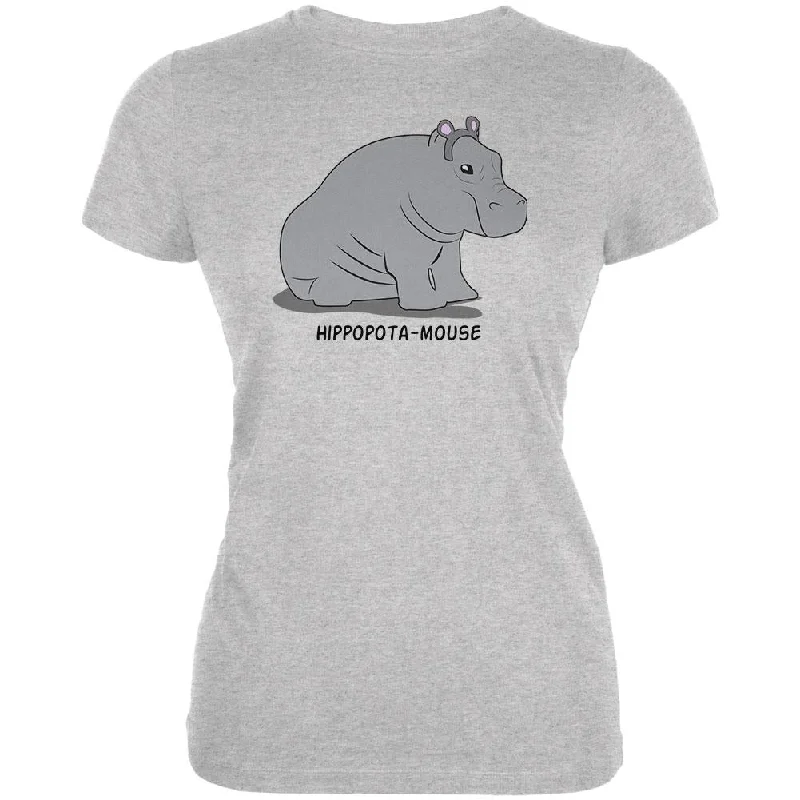 Crewneck T-ShirtsHippo Mouse Hippopotamouse Funny Pun Juniors Soft T Shirt