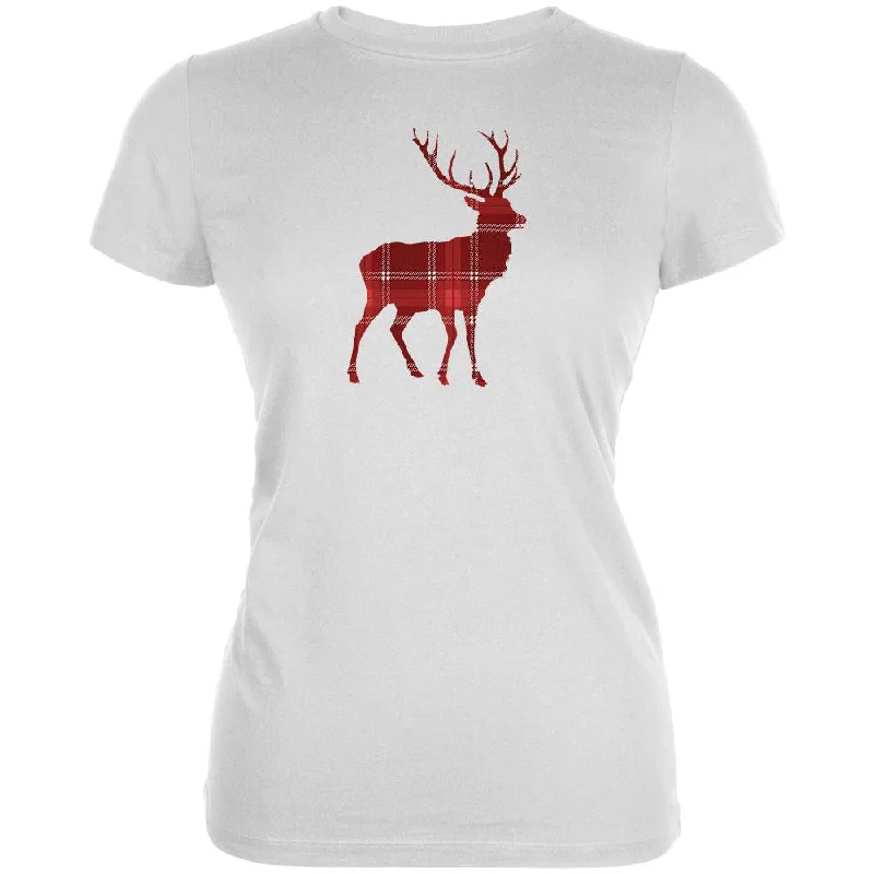 Embellished T-ShirtsSimple Deer Buck Plaid Cute Juniors Soft T Shirt