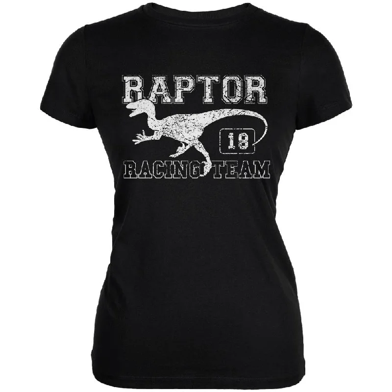 Beaded T-ShirtsDinosaur Velociraptor Raptor Racing Juniors Soft T Shirt