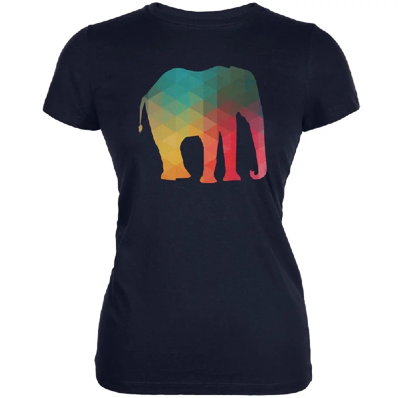 Polyester T-ShirtsElephant Geometric Navy Juniors Soft T-Shirt