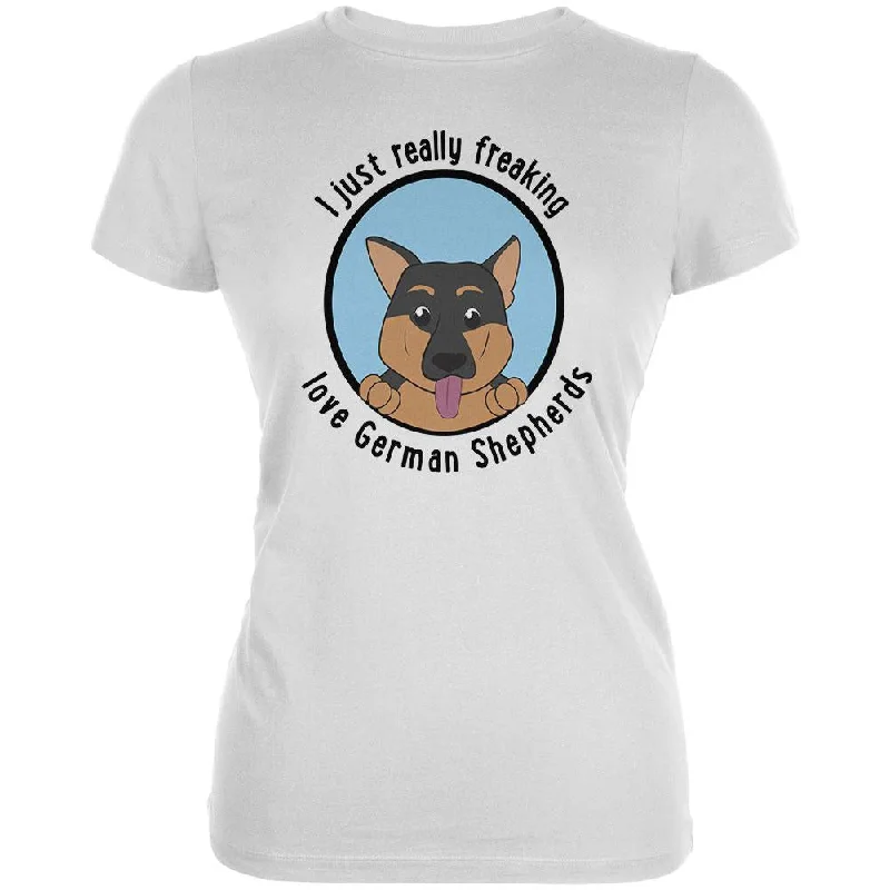 Luxury T-ShirtsI Just Love German Shepherds Dog Juniors Soft T Shirt