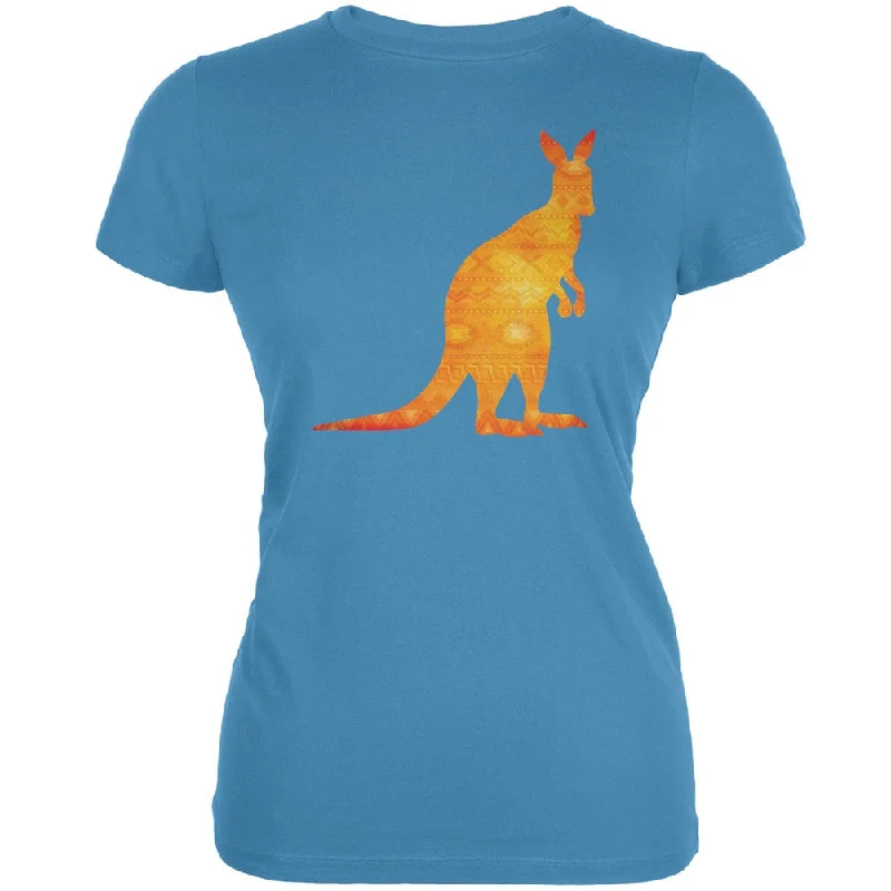 Cotton T-ShirtsAustralian Spirit Animal Kangaroo Aqua Juniors Soft T-Shirt