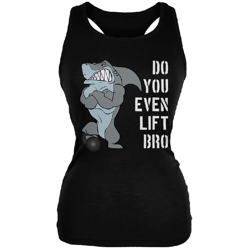 Off-Shoulder T-ShirtsMuscular Shark Do You Even Lift Bro Workout Gym Rat Juniors Soft Tank Top