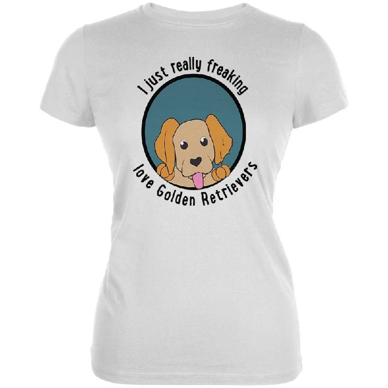 Urban T-ShirtsI Just Love Golden Retrievers Dog Juniors Soft T Shirt