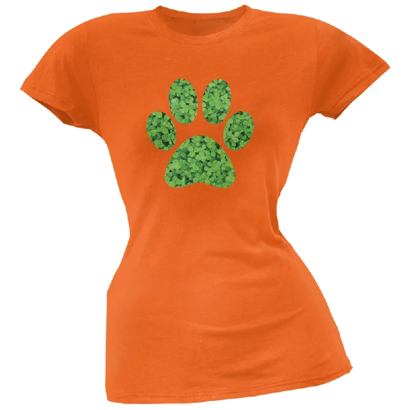 Streetwear T-ShirtsSt. Patricks Day - Dog Paw Orange Soft Juniors T-Shirt