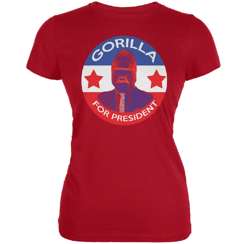 Festival T-ShirtsElection 2016 Gorilla For President Red Juniors Soft T-Shirt