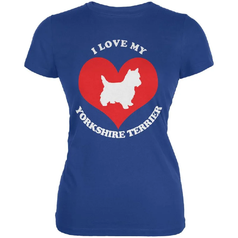 Reflective T-ShirtsValentines I Love My Yorkshire Terrier Royal Juniors Soft T-Shirt