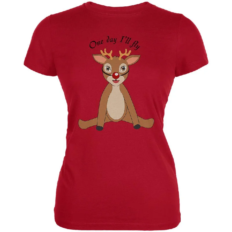 Zippered T-ShirtsChristmas Baby Deer Fawn Juniors Soft T Shirt