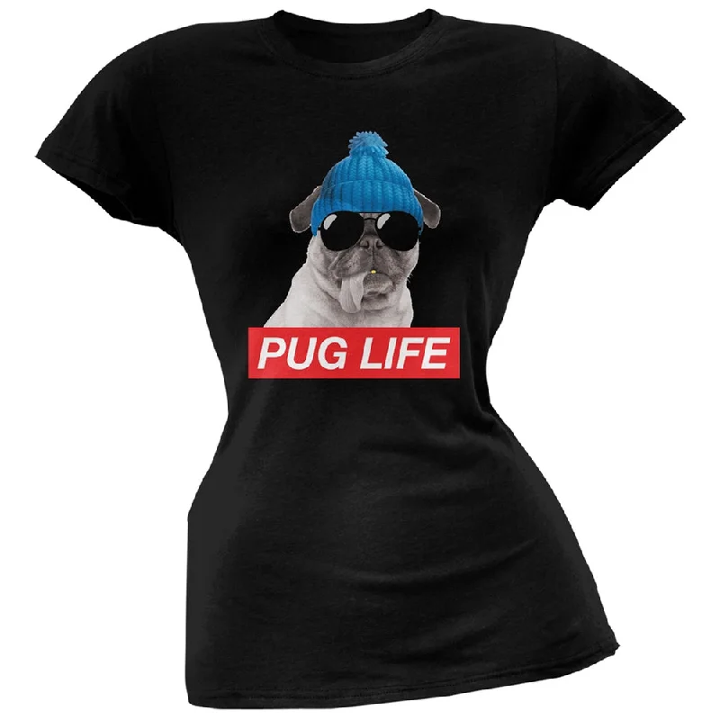 Hunting T-ShirtsPug Life Adult Black Soft Juniors T-Shirt