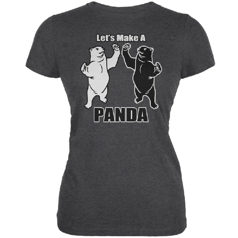 Sheer T-ShirtsLet's Make A Panda Funny Dark Heather Juniors Soft T-Shirt