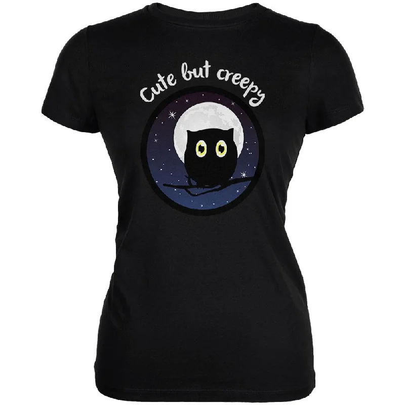 Asymmetrical T-ShirtsOwl Creepy But Cute Night Juniors Soft T Shirt