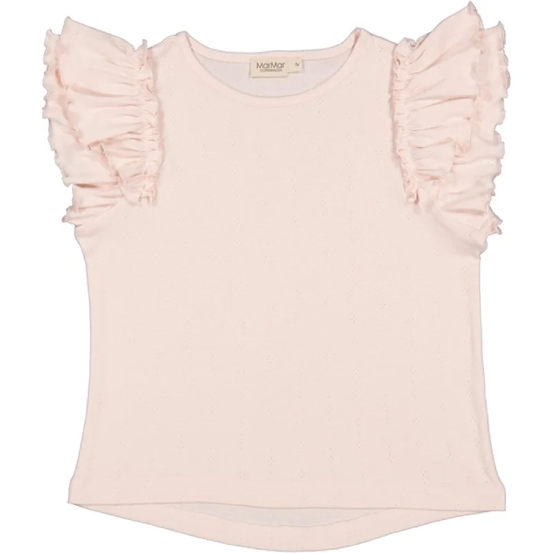 Lace-Up T-ShirtsMarMar Modal Pointelle Pink Dahlia Tavora Frill T-shirt