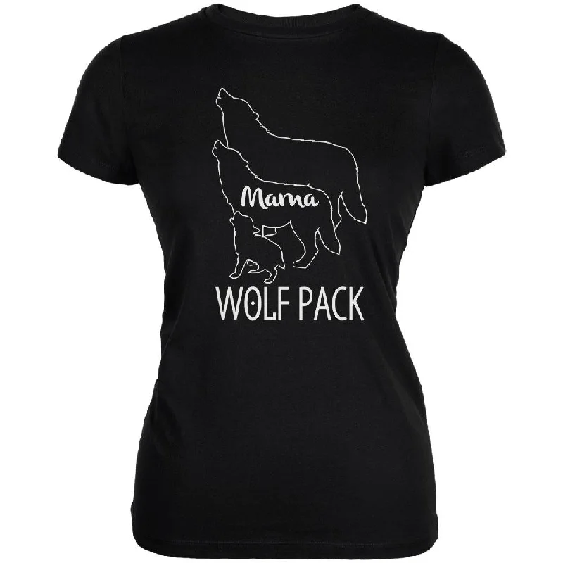 Printed T-ShirtsWolf Pack Mama Mom Mother Juniors Soft T Shirt