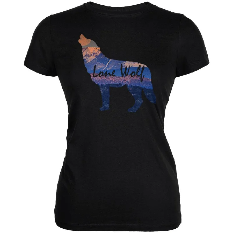 Striped T-ShirtsLone Wolf Lanscape Juniors Soft T Shirt