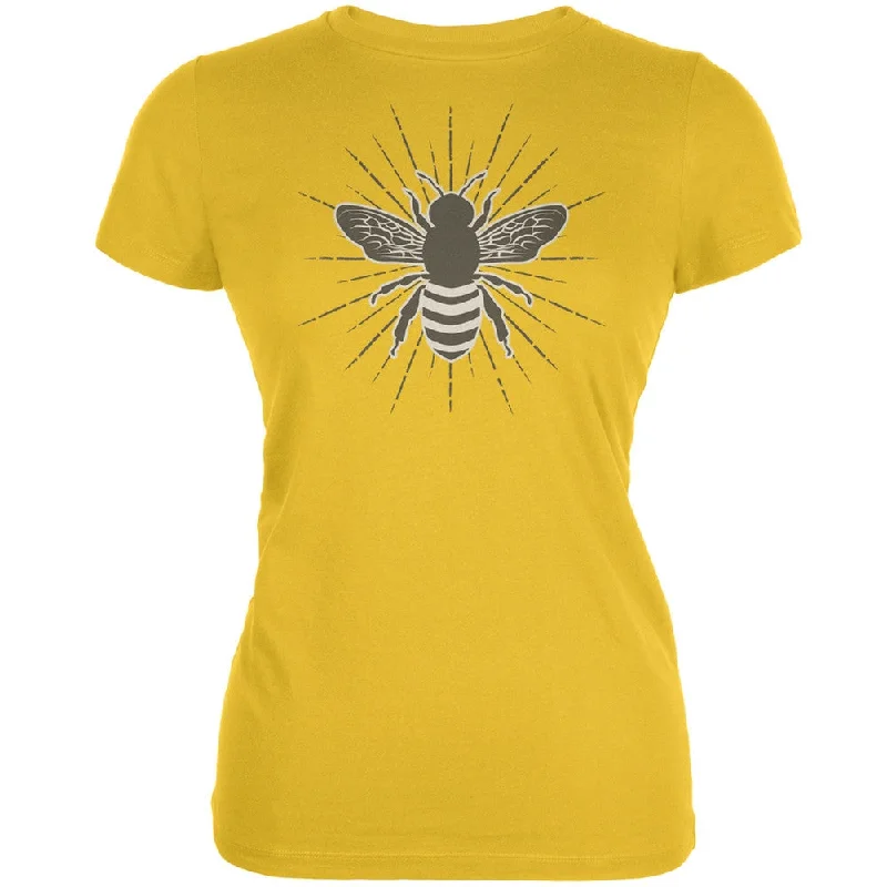 Printed T-ShirtsBumble Bee Rays Bright Yellow Juniors Soft T-Shirt