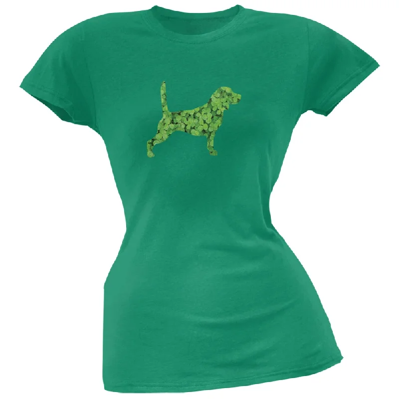 Urban T-ShirtsSt. Patricks Day - Beagle Shamrock Kelly Green Soft Juniors T-Shirt