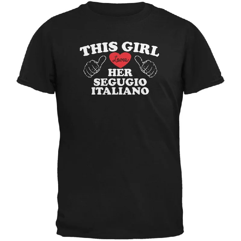 Gym T-ShirtsValentines This Girl Loves Her Segugio Italiano Black Adult T-Shirt