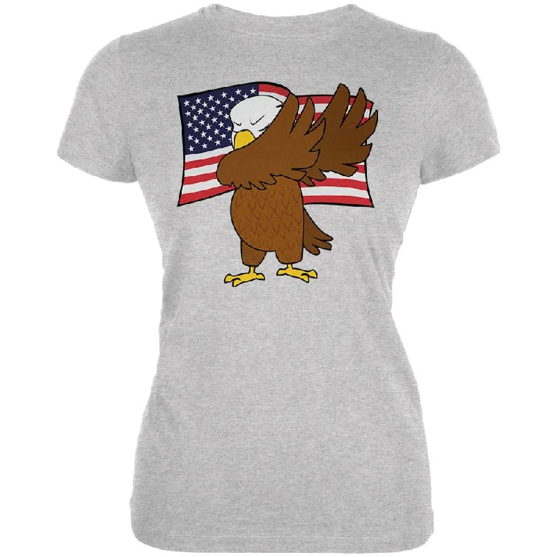 Designer T-Shirts4th Of July America Dabbing Bald Eagle Juniors Soft T Shirt