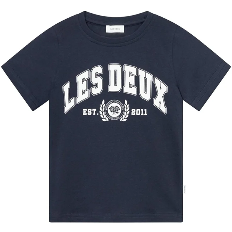 Oversized T-ShirtsLes Deux Kids Dark Navy/Light Ivory University T-Shirt