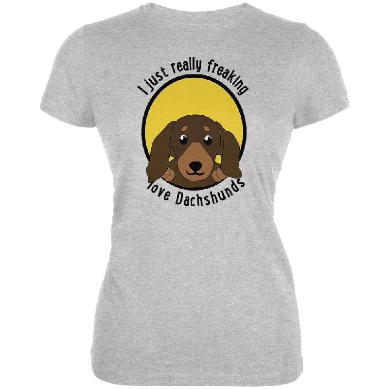 Quick-Dry T-ShirtsI Just Love Dachshunds Juniors Soft T Shirt