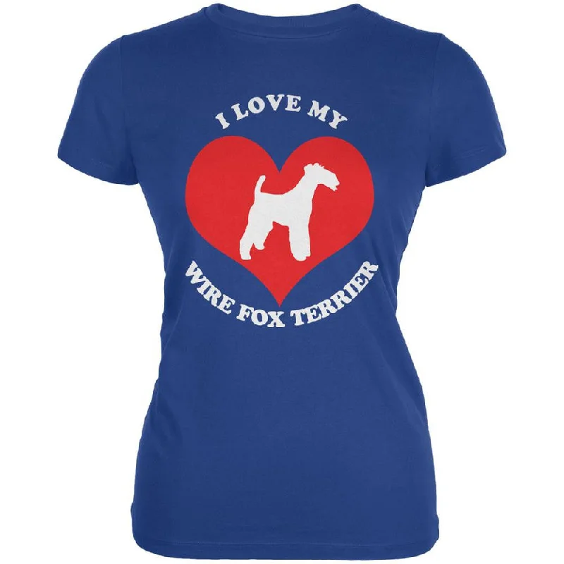 Velvet T-ShirtsValentines I Love My Wire Fox Terrier Royal Juniors Soft T-Shirt