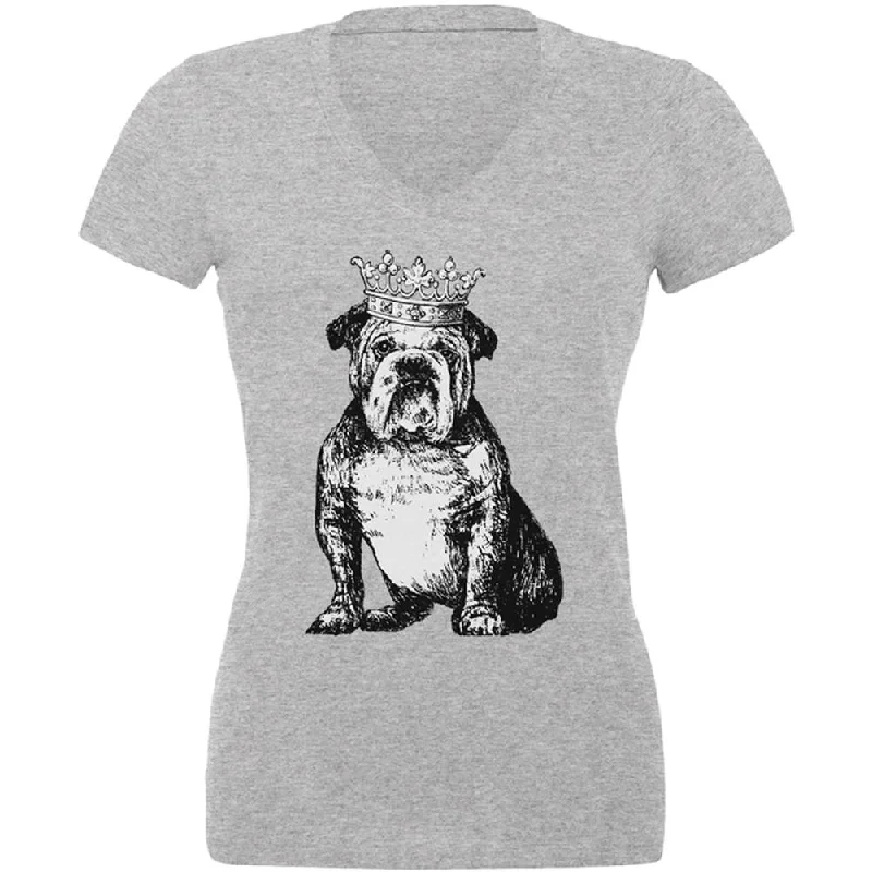 Blended Fabric T-ShirtsBulldog Crown Juniors V-Neck T Shirt