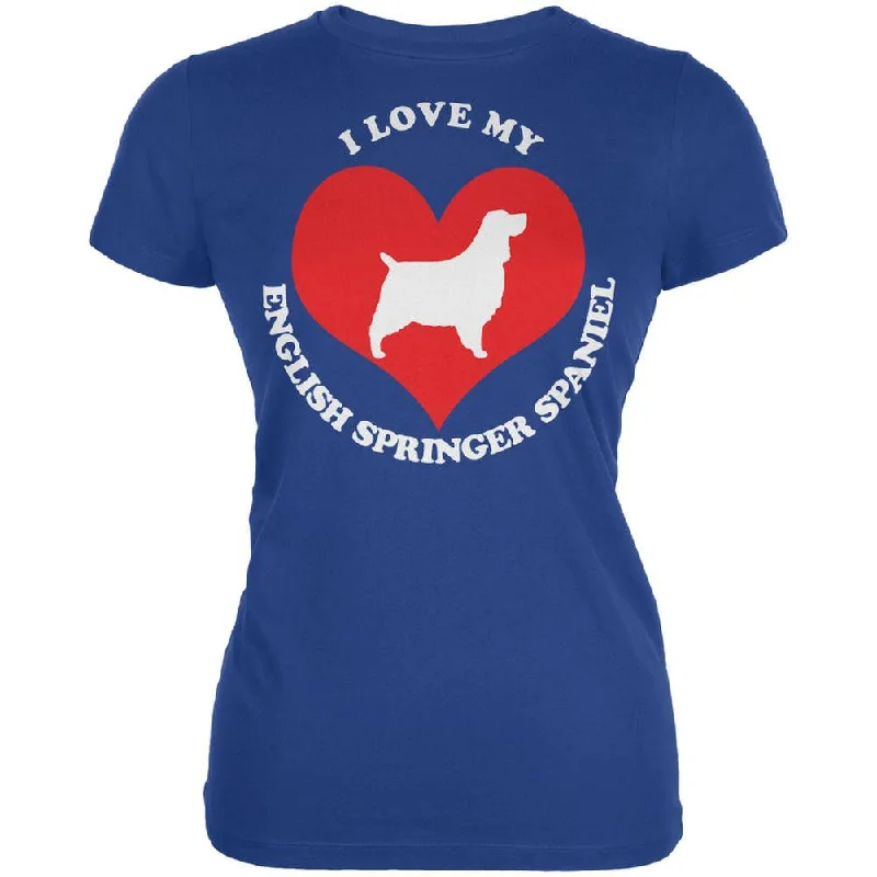 Outdoor T-ShirtsValentines I Love My English Springer Spaniel Royal Juniors Soft T-Shirt