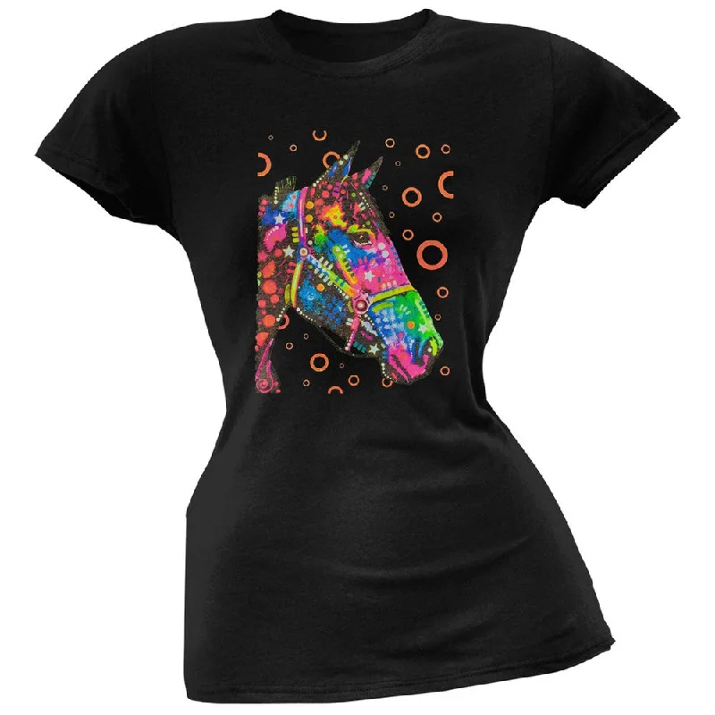 Luxury T-ShirtsHorse Neon Black Light Juniors T-Shirt