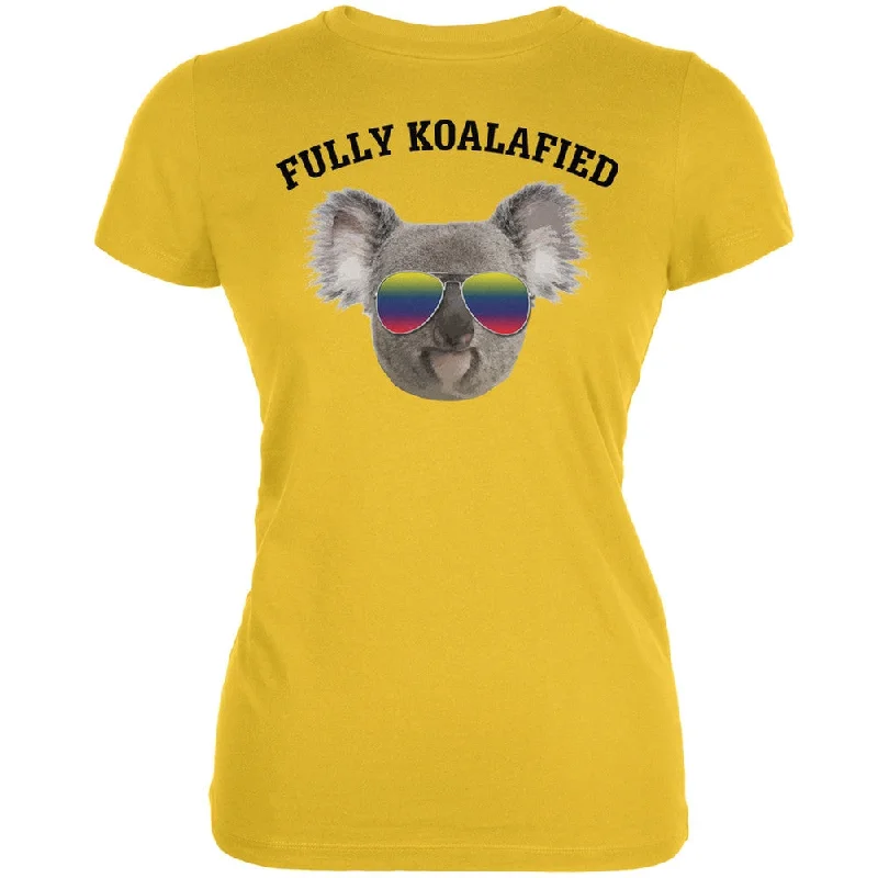 Tie-Dye T-ShirtsFully Koalafied Bright Yellow Juniors Soft T-Shirt