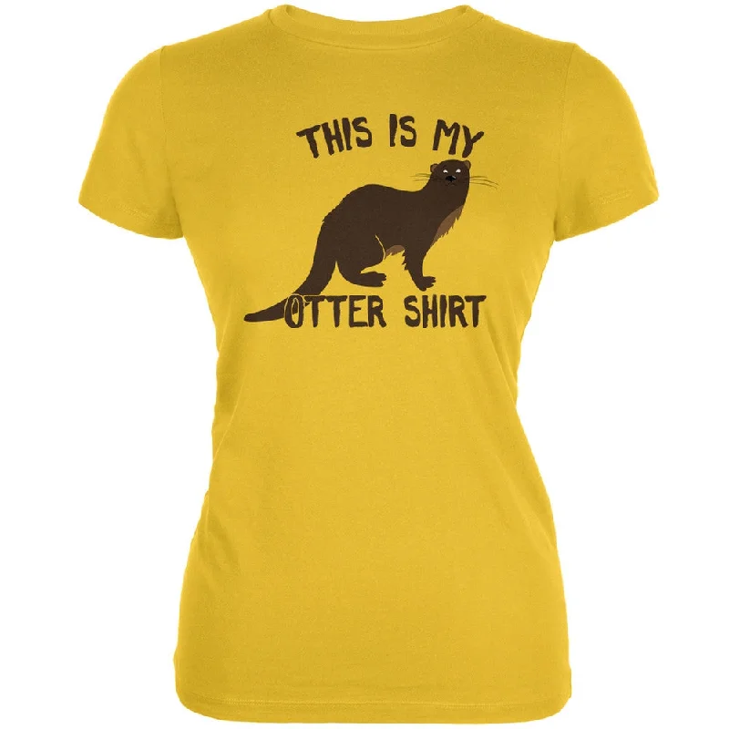 Distressed T-ShirtsThis Is My Otter Shirt Bright Yellow Juniors Soft T-Shirt