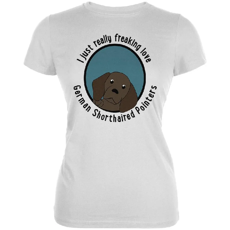 High-Fashion T-ShirtsI Just Love German Shorthaired Pointers Dog Juniors Soft T Shirt