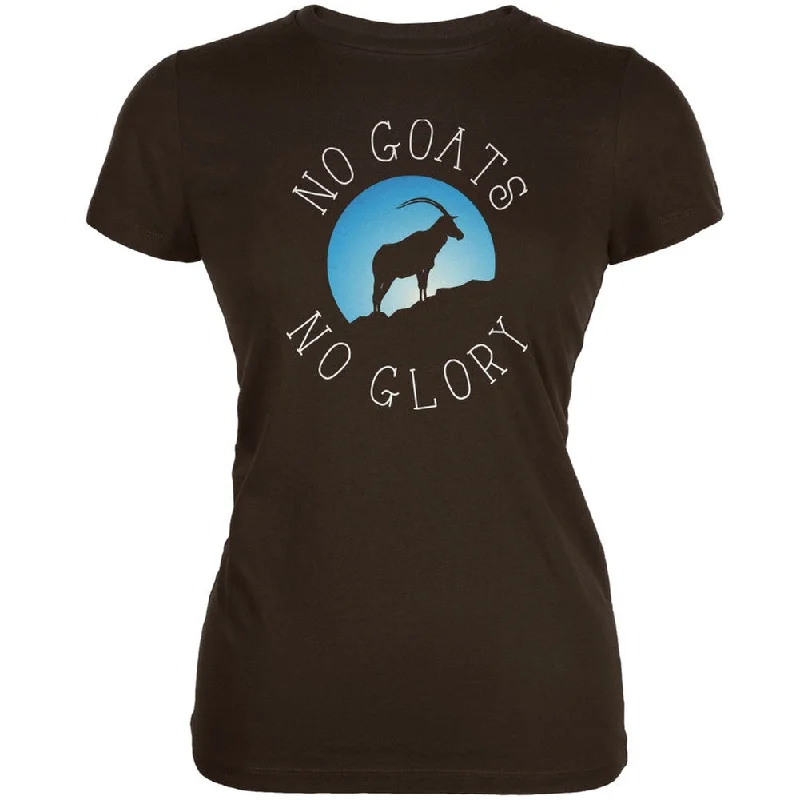 Cultural T-ShirtsNo Guts Goats No Glory Brown Juniors Soft T-Shirt