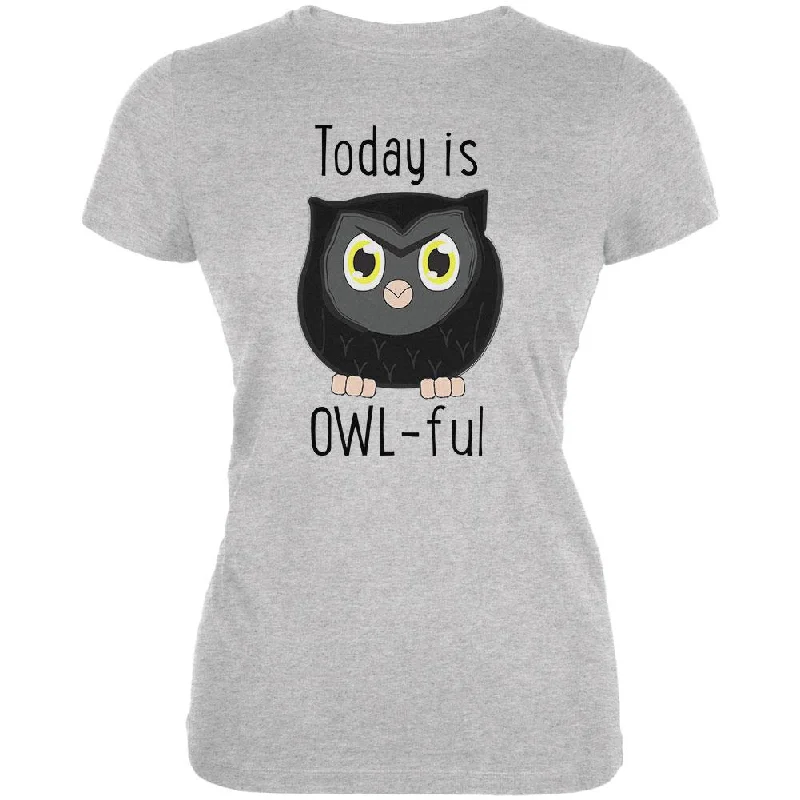 Leather-Paneled T-ShirtsOwl Today Is Owful Awful Funny Pun Juniors Soft T Shirt