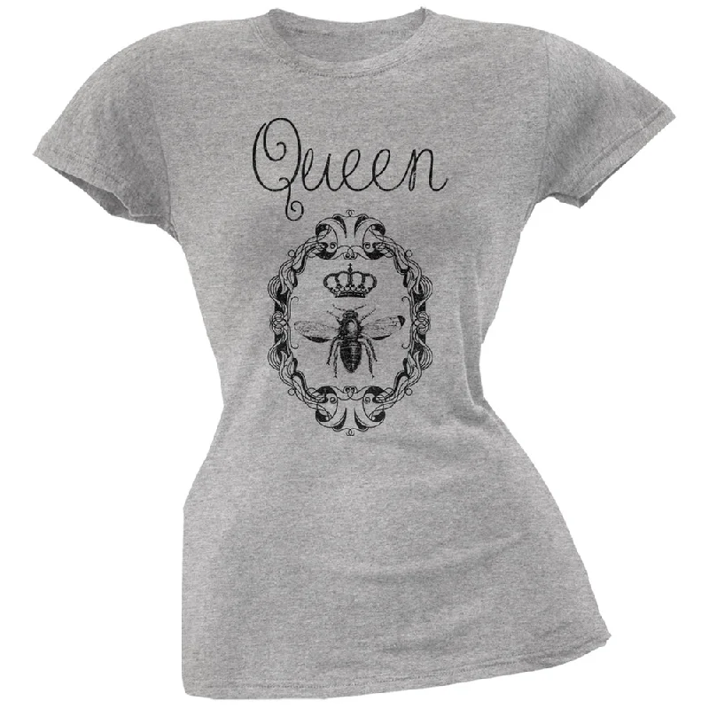 Statement T-ShirtsQueen Bee Heather Grey Juniors Soft T-Shirt