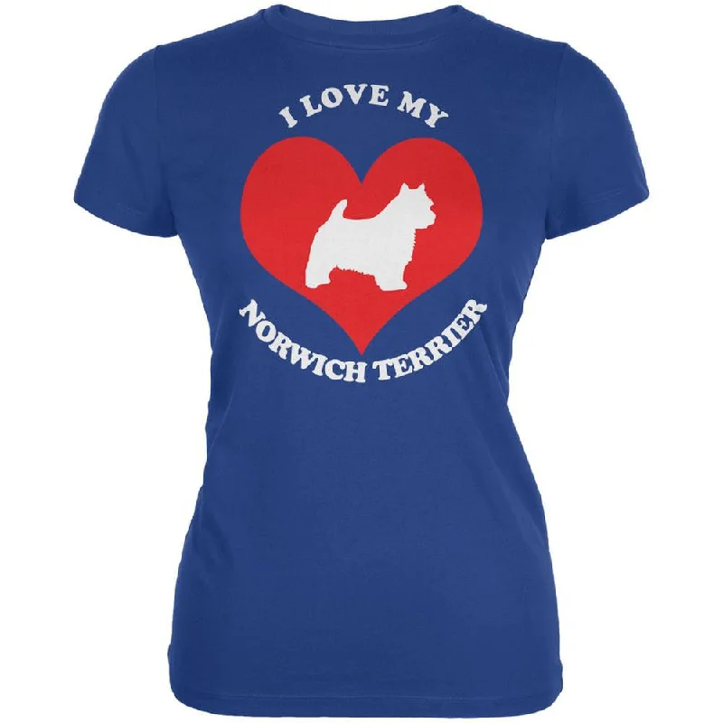 Hemp T-ShirtsValentines I Love My Norwich Terrier Royal Juniors Soft T-Shirt