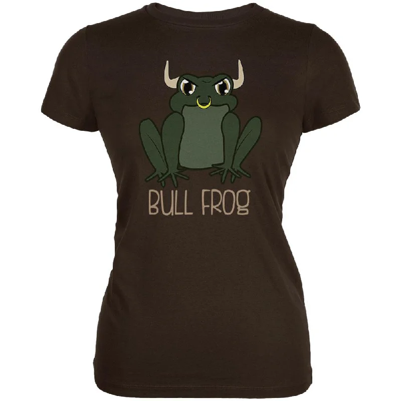 Cotton T-ShirtsBull Frog Funny Pun Juniors Soft T Shirt