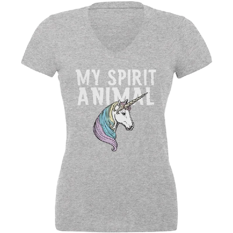 Jersey T-ShirtsMy Spirit Animal Unicorn Juniors V-Neck T Shirt