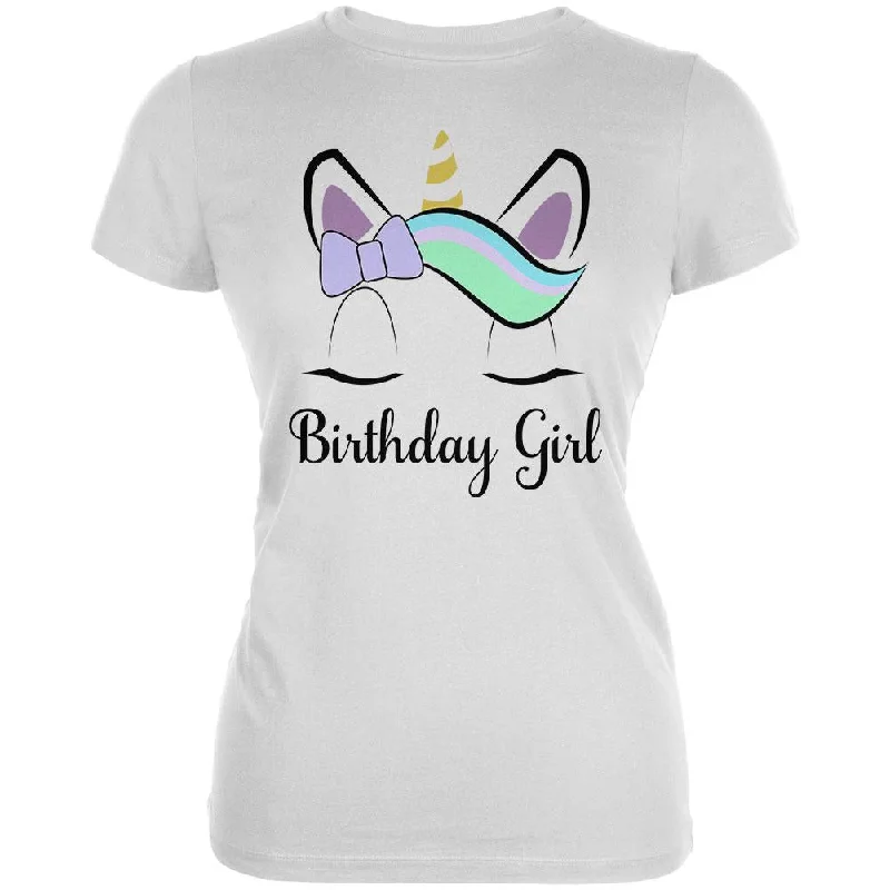 Work T-ShirtsBirthday Girl Unicorn Juniors Soft T Shirt