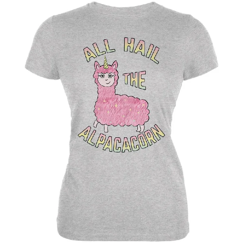 Reflective T-ShirtsAll Hail the Alpacacorn Juniors Soft T Shirt