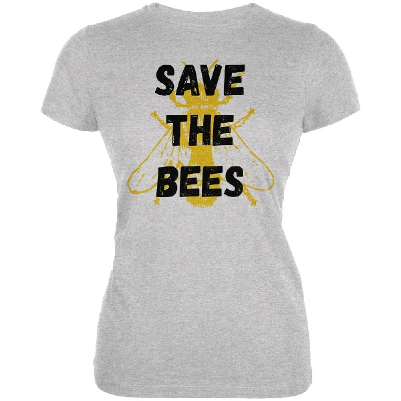 Camping T-ShirtsHoney Bee Save the Bees Juniors Soft T Shirt