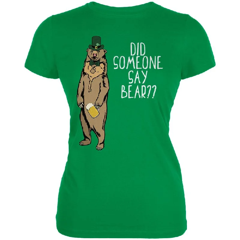 Festival T-ShirtsSt. Patrick's Day Bear Beer Funny Pun Juniors Soft T Shirt