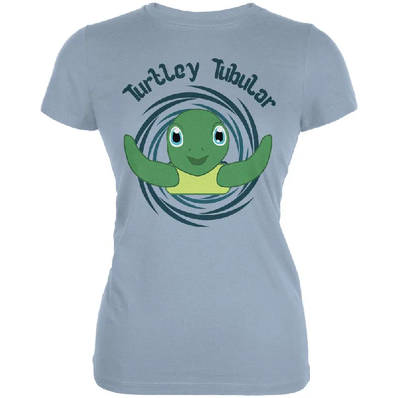 Organic Cotton T-ShirtsSea Turtle Totally Tubular Funny Pun Cute Juniors Soft T Shirt