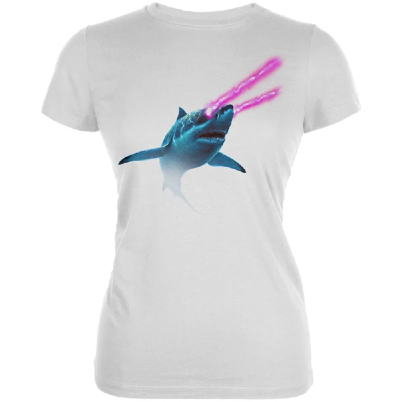 Fitted T-ShirtsGalaxy Shark Great White Laser Beams Juniors Soft T Shirt