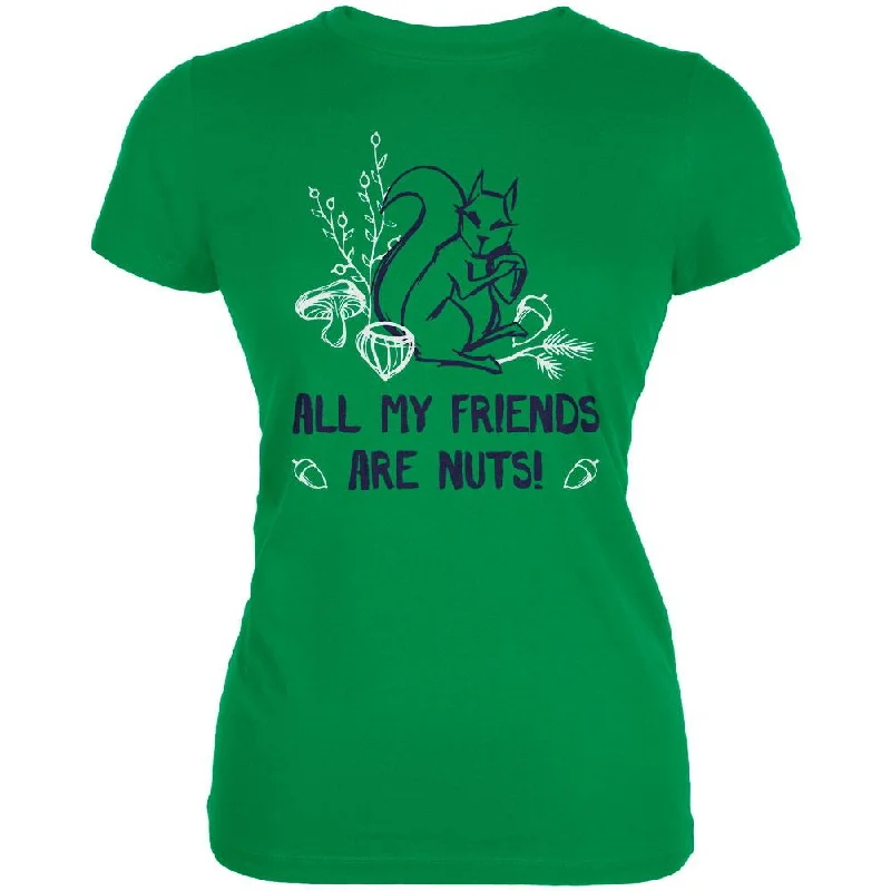 Recycled Fabric T-ShirtsSquirrel All My Friends are Nuts Juniors Soft T Shirt