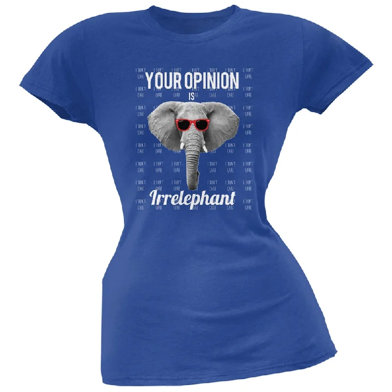 Running T-ShirtsPaws - Elephant Your Opinion is Irrelephant Royal Soft Juniors T-Shirt