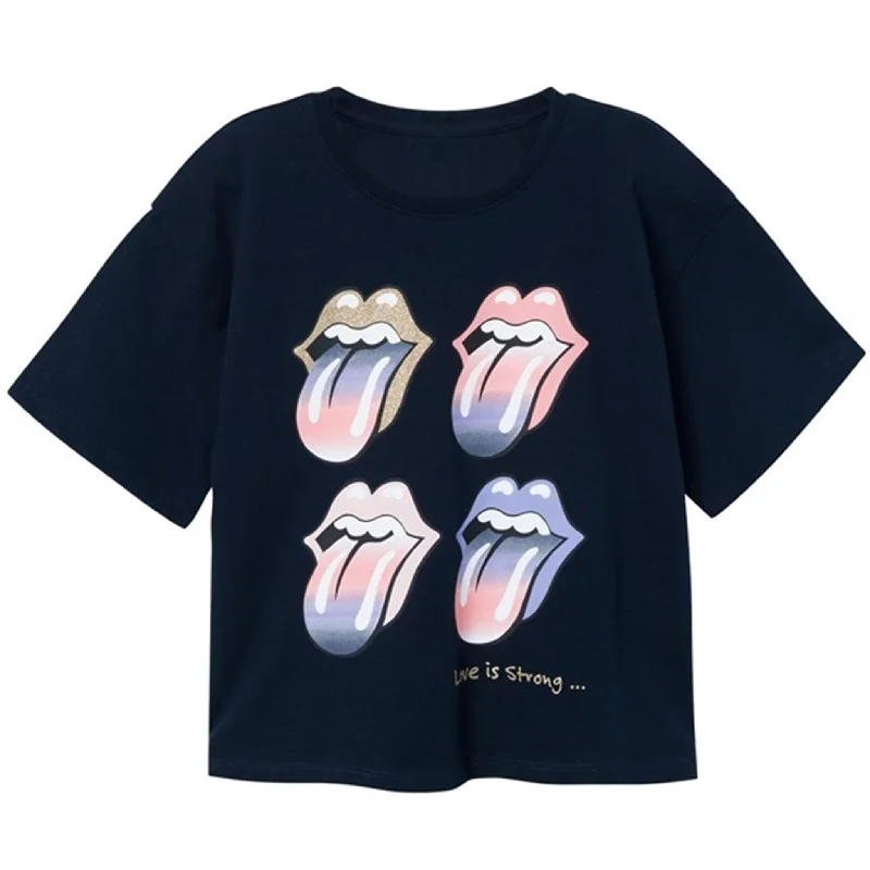 Designer T-ShirtsName it Dark Sapphire Narina Rolling Stones T-Shirt Noos