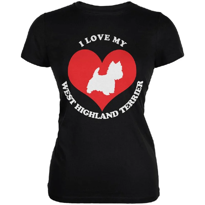 Vintage T-ShirtsValentines I Love My West Highland Terrier Black Juniors Soft T-Shirt