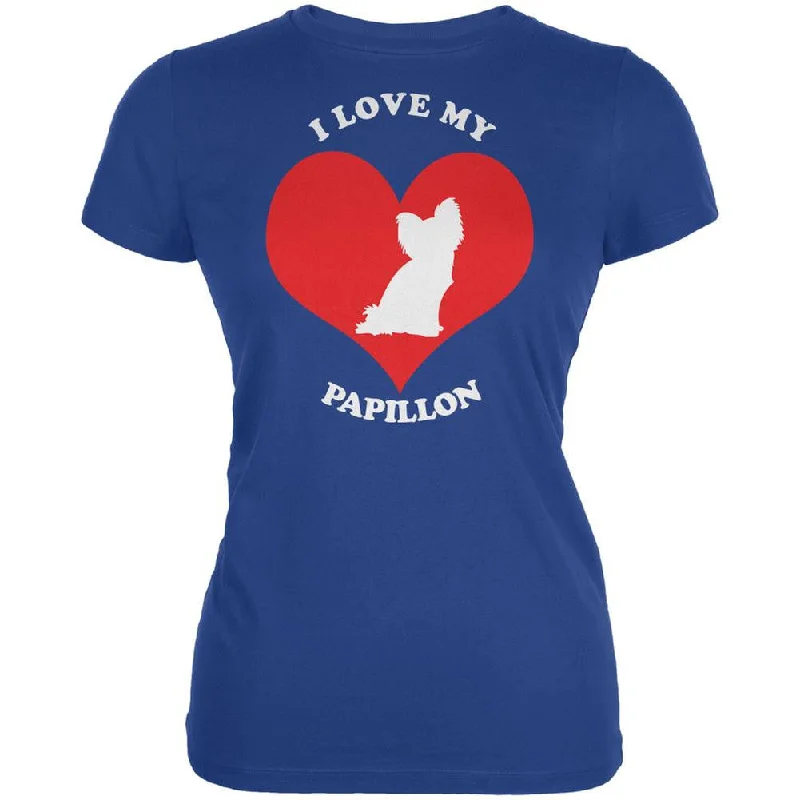 Metallic T-ShirtsValentines I Love My Papillon Royal Juniors Soft T-Shirt