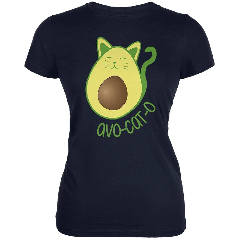 Off-Shoulder T-ShirtsAvocado Cat Avocato Juniors Soft T Shirt