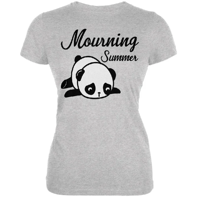 Striped T-ShirtsBack To School Mourning Summer Panda Juniors Soft T Shirt